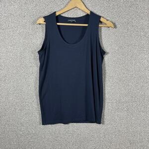 Eileen Fisher Tank Top Womens Size XS Blue Scoop Neck Sleeveless Pullover Casual